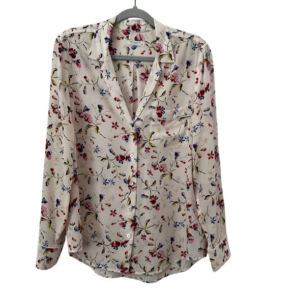 Equipment Femme Floral Silk Blouse Size Medium - Picture 1 of 5